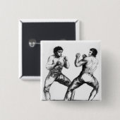Boxing Match Vierkante Button 5,1 Cm (Voorkant /achterkant)