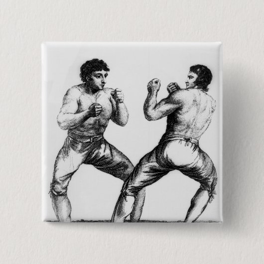 Boxing Match Vierkante Button 5,1 Cm (Voorkant)