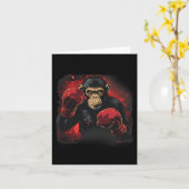 Boxing Monkey With Boxing Gloves Kickboxing Funny  Kaart (Gele Bloem)