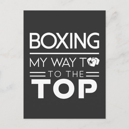 Boxing Motivation Quote Bold Minimal Typography Briefkaart (Voorkant)