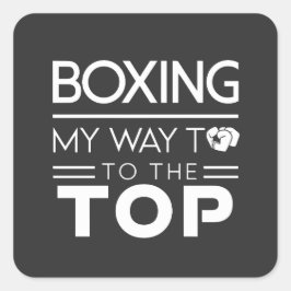 Boxing Motivation Quote Bold Minimal Typography Vierkante Sticker