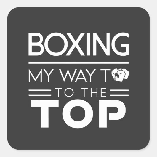 Boxing Motivation Quote Bold Minimal Typography Vierkante Sticker (Voorkant)