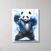 Boxing Panda Ben je klaar Blue Panda Art Canvas Afdruk (Voorkant)