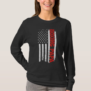 Boxing Papa American Flag Vaderdag Mannen T-shirt
