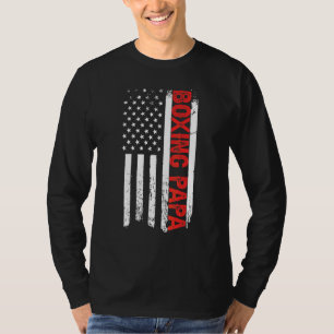 Boxing Papa American Flag Vaderdag Mannen T-shirt