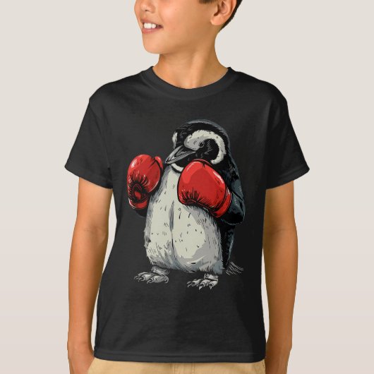 Boxing Penguin With Boxing Gloves Kickboxing Funny T-shirt (Voorkant)