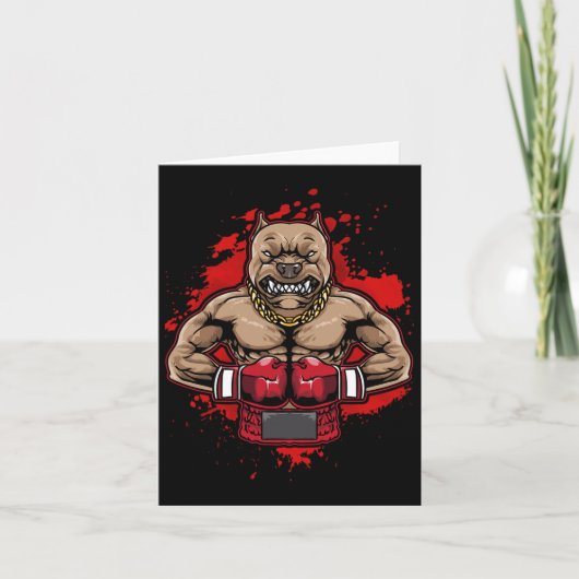 Boxing Pit Bull houdt van Pitbulls Workout Dog Ani Kaart (Voorkant)