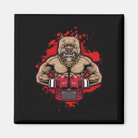 Boxing Pit Bull houdt van Pitbulls Workout Dog Ani Magneet (Voorkant)