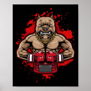 Boxing Pit Bull houdt van Pitbulls Workout Dog Ani Poster