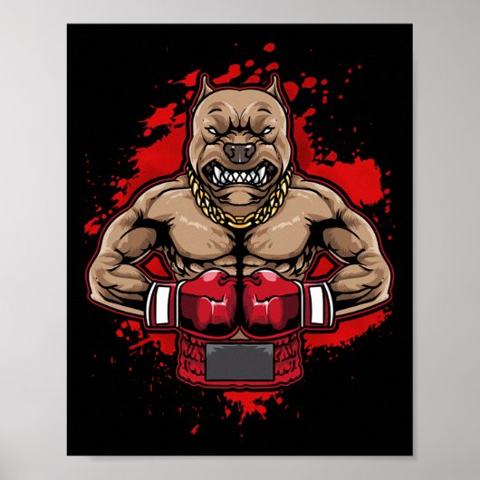 Boxing Pit Bull houdt van Pitbulls Workout Dog Ani Poster (Voorkant)