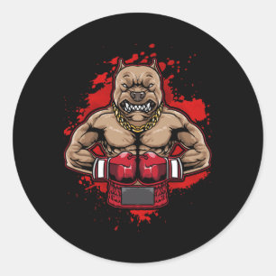 Boxing Pit Bull houdt van Pitbulls Workout Dog Ani Ronde Sticker