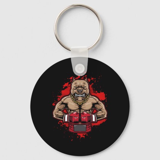 Boxing Pit Bull houdt van Pitbulls Workout Dog Ani Sleutelhanger (Voorkant)