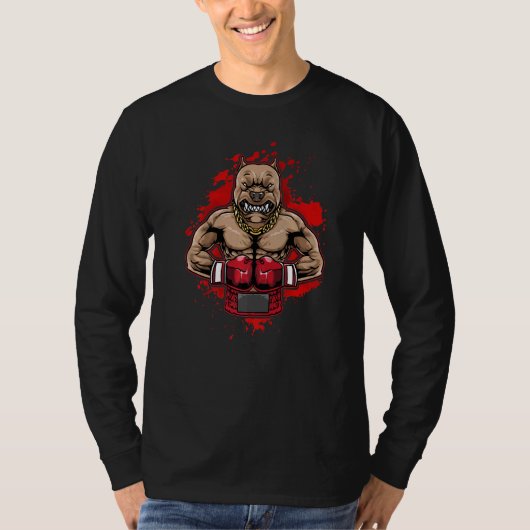 Boxing Pit Bull houdt van Pitbulls Workout Dog Ani T-shirt (Voorkant)