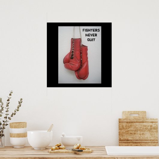 Boxing Poster nooit stoppen (Keuken)