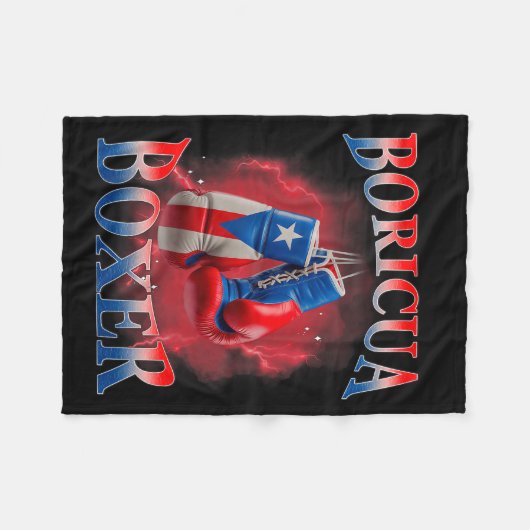 Boxing Puerto Rico Boricua Boxer Puerto Rican  Fleece Deken (Voorkant (Horizontaal))