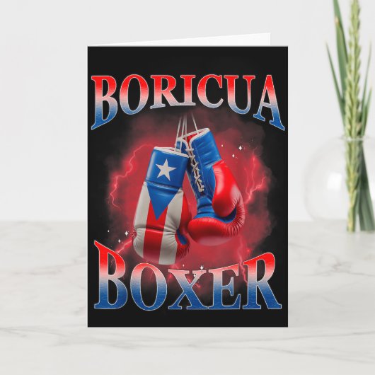Boxing Puerto Rico Boricua Boxer Puerto Rican  Kaart (Voorkant)