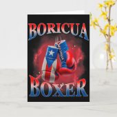 Boxing Puerto Rico Boricua Boxer Puerto Rican  Kaart (Gele Bloem)