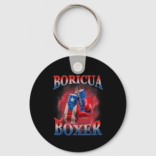 Boxing Puerto Rico Boricua Boxer Puerto Rican  Sleutelhanger (Voorkant)