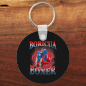 Boxing Puerto Rico Boricua Boxer Puerto Rican  Sleutelhanger (Voorkant)