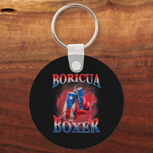 Boxing Puerto Rico Boricua Boxer Puerto Rican  Sleutelhanger (Voorkant)