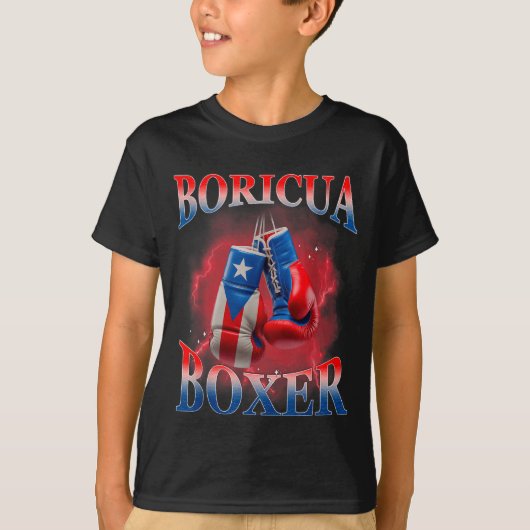 Boxing Puerto Rico Boricua Boxer Puerto Rican T-shirt (Voorkant)