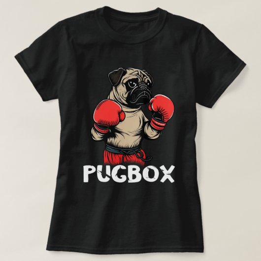 Boxing Pug Dog Boxer Kickboxer Bokshandschoenen Ki T-shirt (Design voorkant)