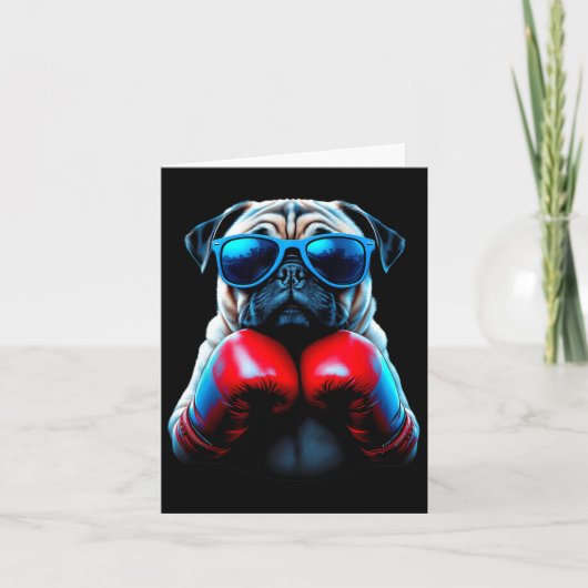 Boxing Pug Dog Kickboksen Cool Kaart (Voorkant)