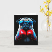 Boxing Pug Dog Kickboksen Cool Kaart (Gele Bloem)
