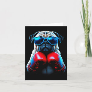 Boxing Pug Dog Kickboksen Cool Kaart