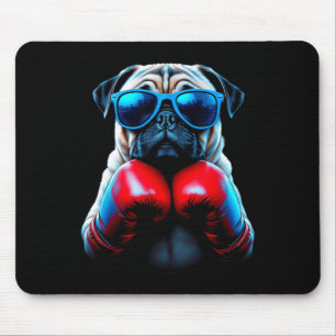 Boxing Pug Dog Kickboksen Cool Muismat