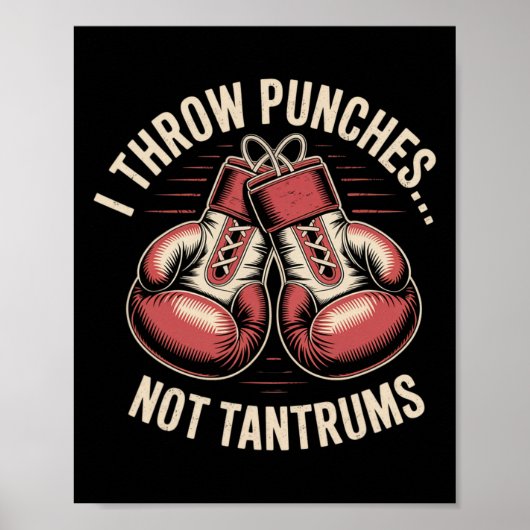 Boxing Quote Meme Strong Punches Zero Drama Punch Poster (Voorkant)