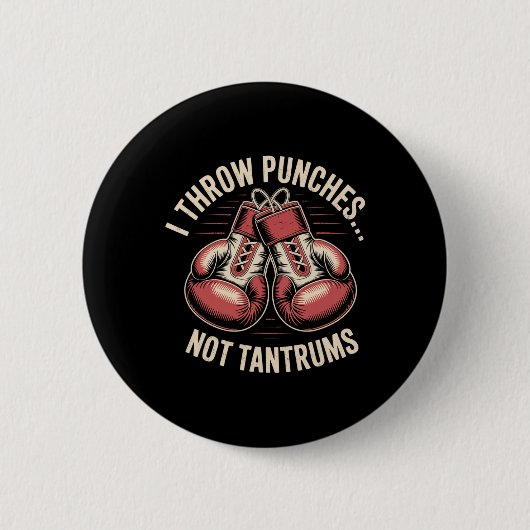 Boxing Quote Meme Strong Punches Zero Drama Punch Ronde Button 5,7 Cm (Voorkant)