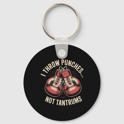 Boxing Quote Meme Strong Punches Zero Drama Punch Sleutelhanger (Voorkant)