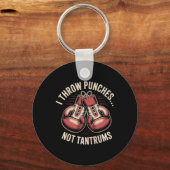 Boxing Quote Meme Strong Punches Zero Drama Punch Sleutelhanger (Voorkant)