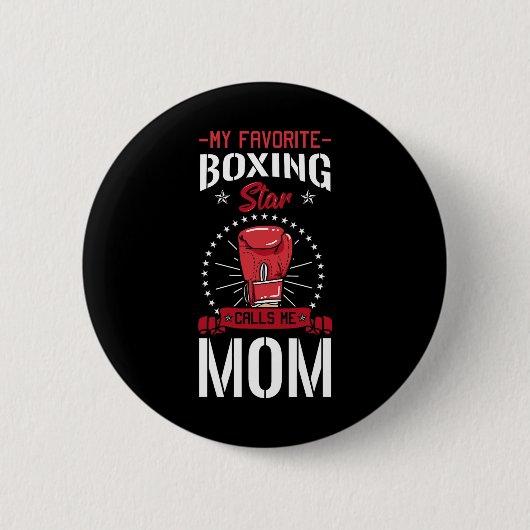 Boxing Ring Boxer Ghandschoenen mam Coach-Moederda Ronde Button 5,7 Cm (Voorkant)