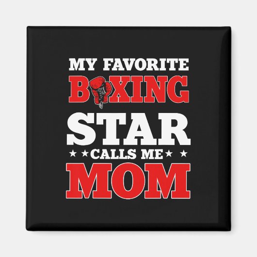Boxing Ring Ghandschoenen Boxer mam Coach Moederda Magneet (Voorkant)