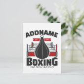 Boxing Ring VOEG NAAM toe Boxer Gym Speed Bag Briefkaart (Staand voorkant)