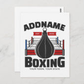 Boxing Ring VOEG NAAM toe Boxer Gym Speed Bag Briefkaart (Voorkant / Achterkant)