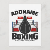 Boxing Ring VOEG NAAM toe Boxer Gym Speed Bag Briefkaart (Voorkant)