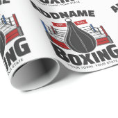 Boxing Ring VOEG NAAM toe Boxer Gym Speed Bag Cadeaupapier (Rol Hoek)