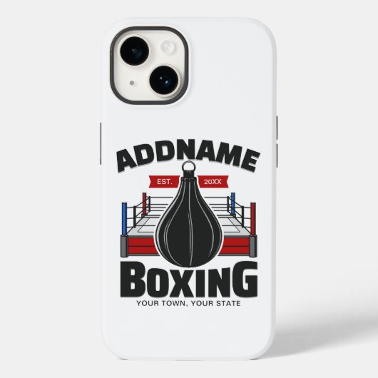 Boxing Ring VOEG NAAM toe Boxer Gym Speed Bag Case-Mate iPhone Case (Achterkant)