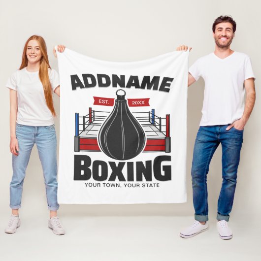 Boxing Ring VOEG NAAM toe Boxer Gym Speed Bag Fleece Deken (In situ)
