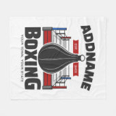 Boxing Ring VOEG NAAM toe Boxer Gym Speed Bag Fleece Deken (Voorkant (Horizontaal))