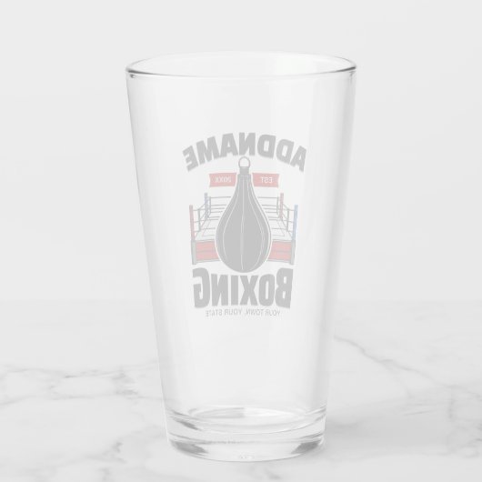 Boxing Ring VOEG NAAM toe Boxer Gym Speed Bag Glas (Achterkant)