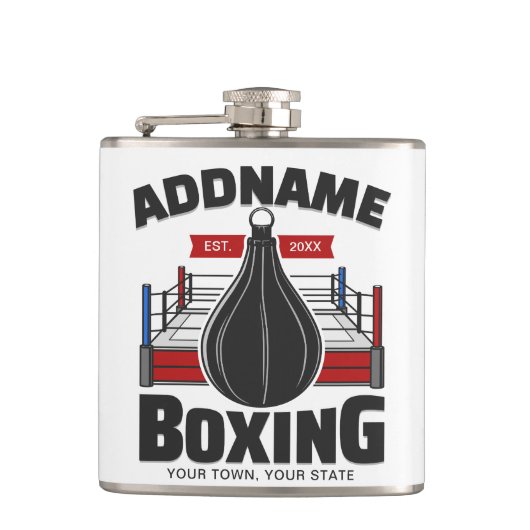 Boxing Ring VOEG NAAM toe Boxer Gym Speed Bag Heupfles (Voorkant)