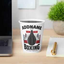 Boxing Ring VOEG NAAM toe Boxer Gym Speed Bag Papieren Bekers