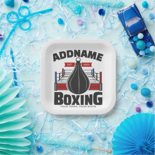 Boxing Ring VOEG NAAM toe Boxer Gym Speed Bag Papieren Bordje (Feest)