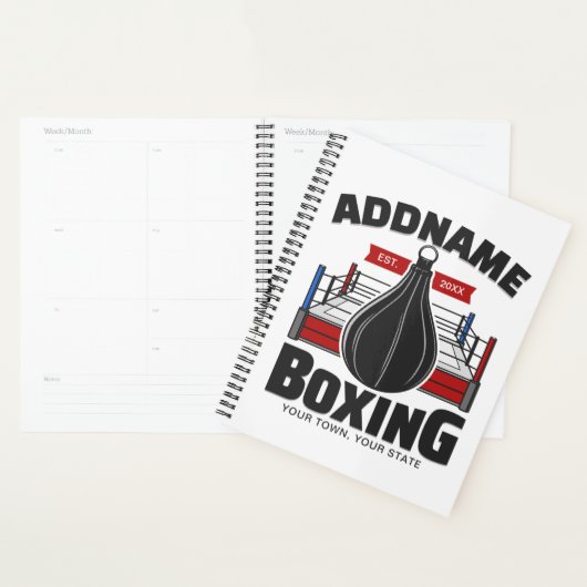 Boxing Ring VOEG NAAM toe Boxer Gym Speed Bag Planner (Display)