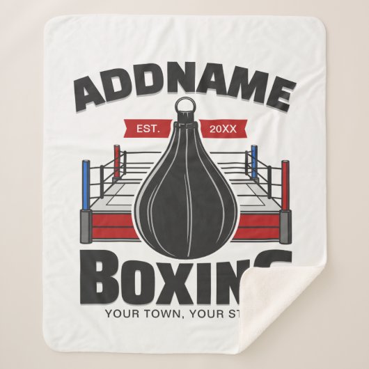 Boxing Ring VOEG NAAM toe Boxer Gym Speed Bag Sherpa Deken (Voorkant)