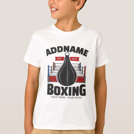Boxing Ring VOEG NAAM toe Boxer Gym Speed Bag T-shirt (Voorkant)